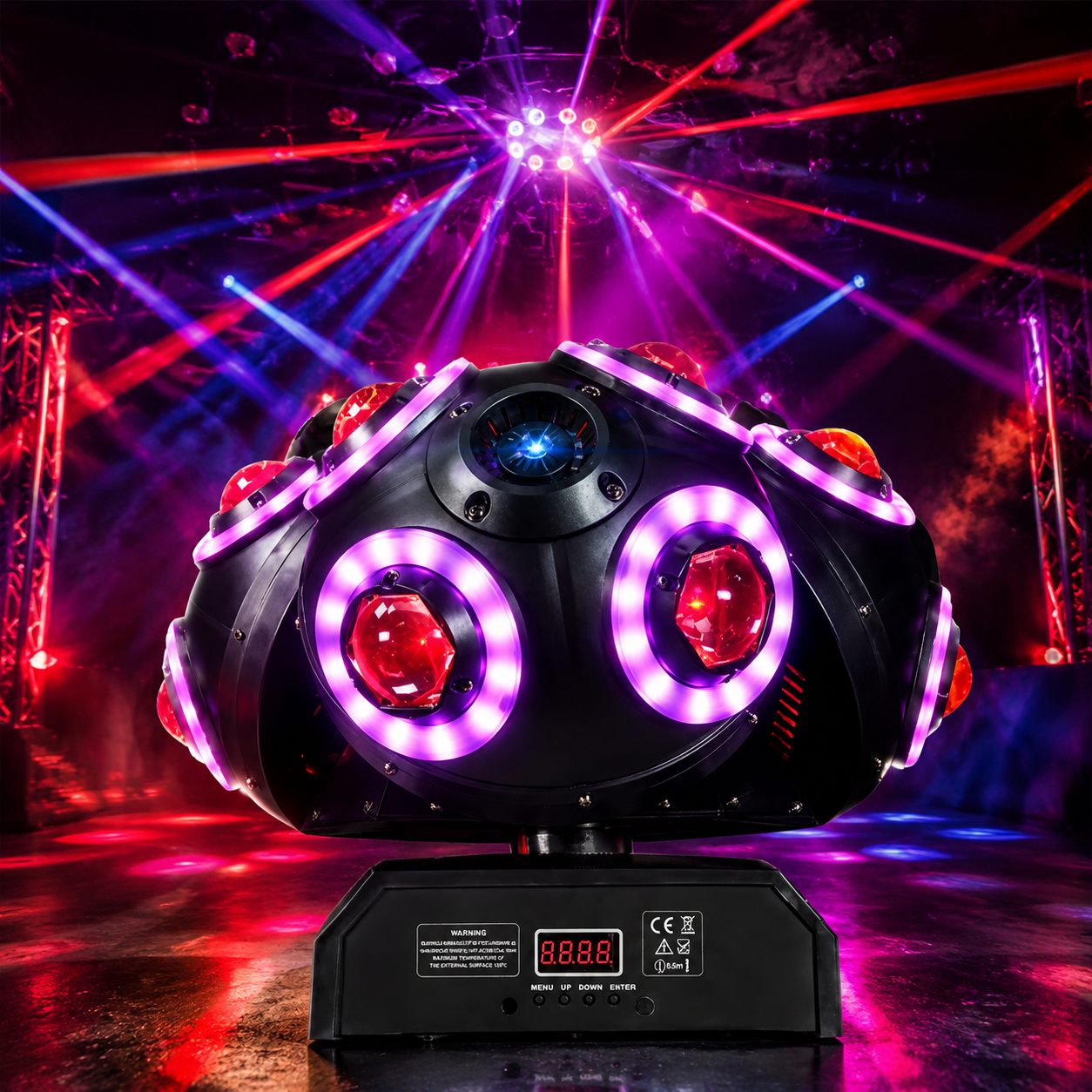 KTVLIGHTS 150W 8 LED RGBW 360 Rotating Moving Head Light-E65