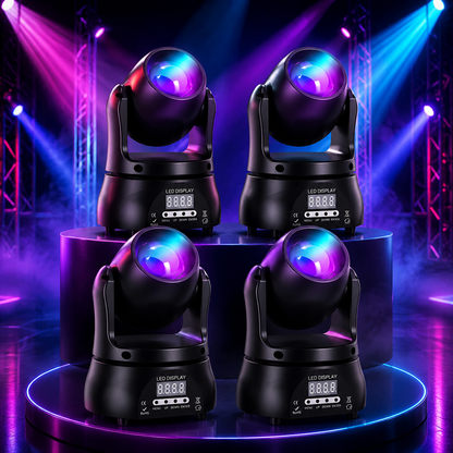 KTVLIGHTS Mini RGBW Moving Head Beam Light for DJs & Parties-E7