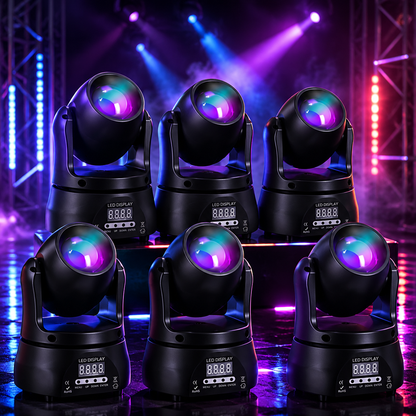 KTVLIGHTS Mini RGBW Moving Head Beam Light for DJs & Parties-E7