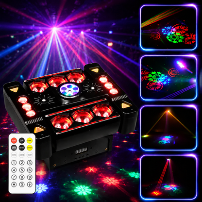 KTVLIGHTS 6 Arm RGB Laser Moving Head DJ Stage Light-E91