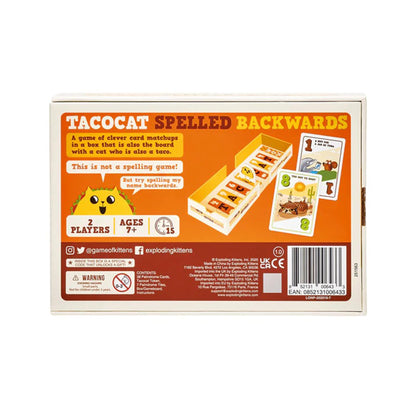 Tacocat Spelled Backwards Card Game