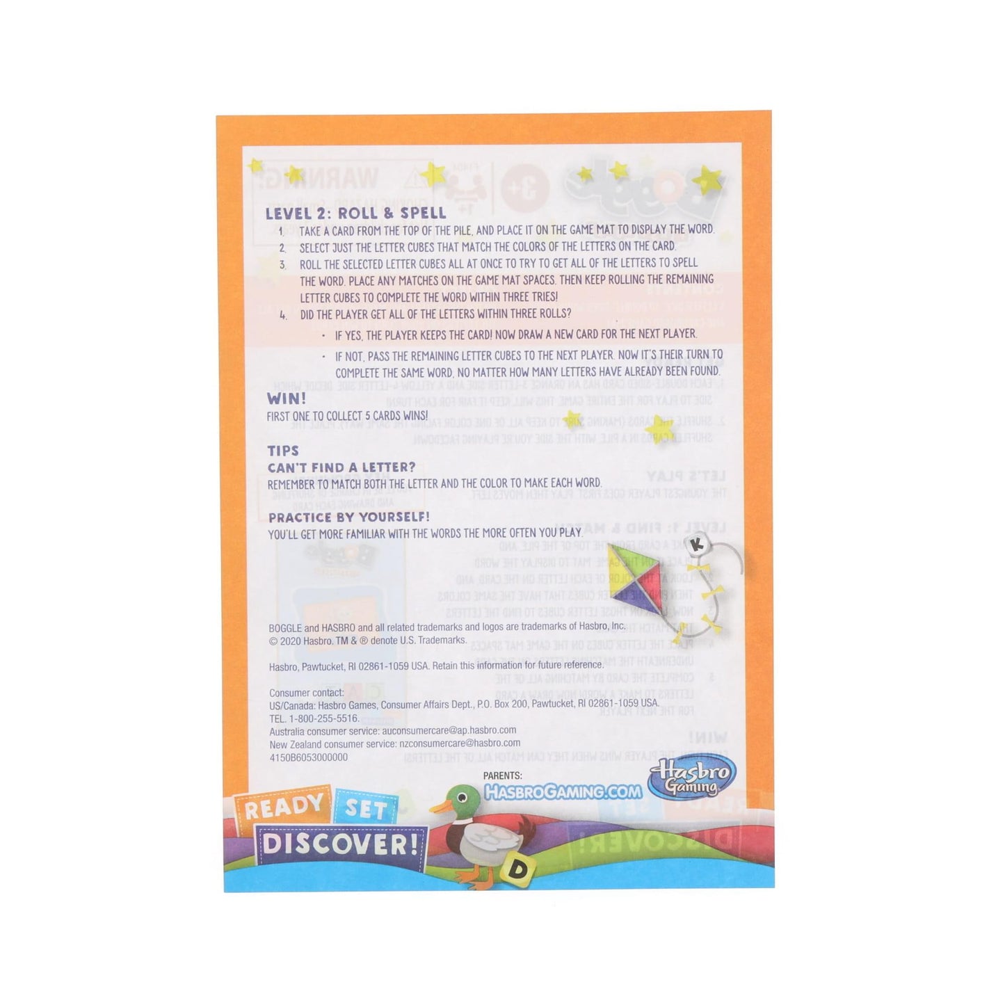 Boggle First Words Kid's Matching Card Game