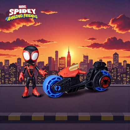 Marvel Spidey and Friends Figure & Motorcycle | Miles Morales