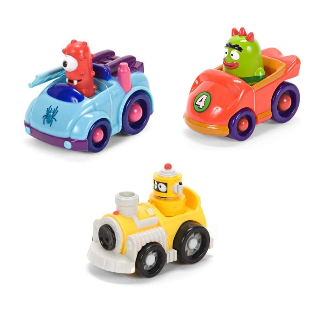 Yo Gabba Gabba 4" Figure Vehicle Muno Plex Brobee Set Of 3