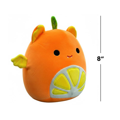 Squishmallows Blacklight Squad 8 Inch Plush | Barnet The Orange Fruit Bat