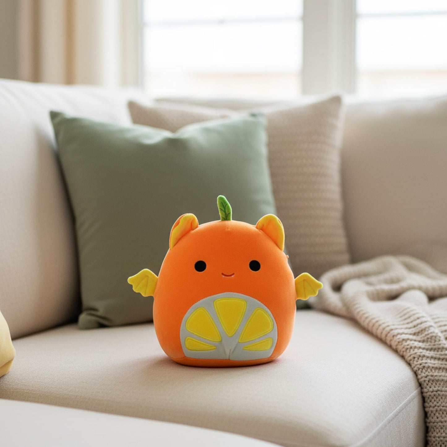 Squishmallows Blacklight Squad 8 Inch Plush | Barnet The Orange Fruit Bat