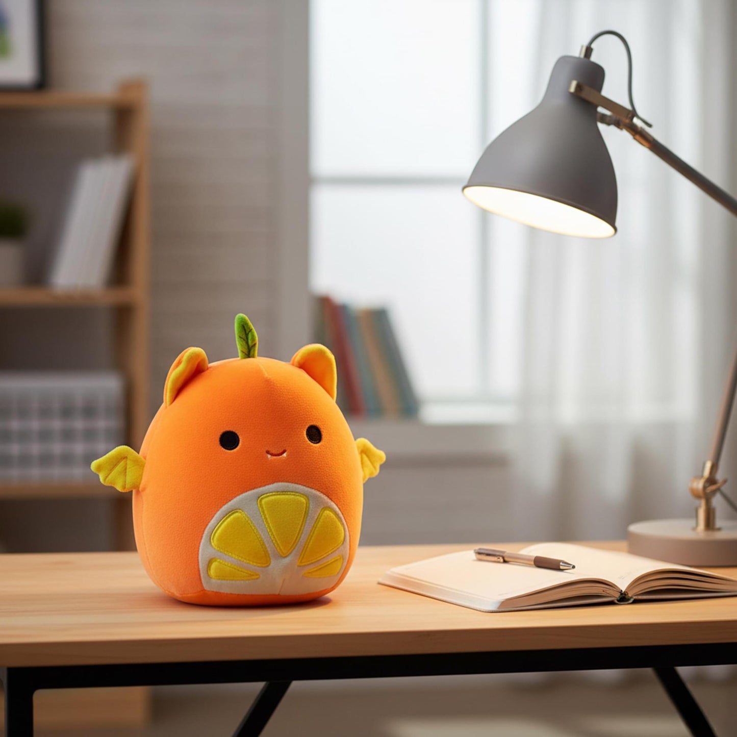 Squishmallows Blacklight Squad 8 Inch Plush | Barnet The Orange Fruit Bat