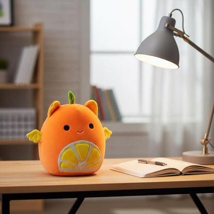 Squishmallows Blacklight Squad 8 Inch Plush | Barnet The Orange Fruit Bat
