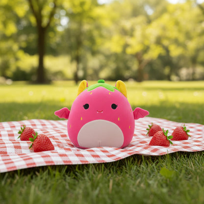 Squishmallows Blacklight Squad 8 Inch Plush | Gwendolyn The Strawberry Fruit Bat