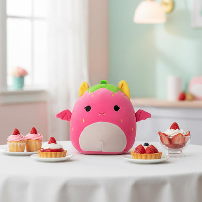 Squishmallows Blacklight Squad 8 Inch Plush | Gwendolyn The Strawberry Fruit Bat