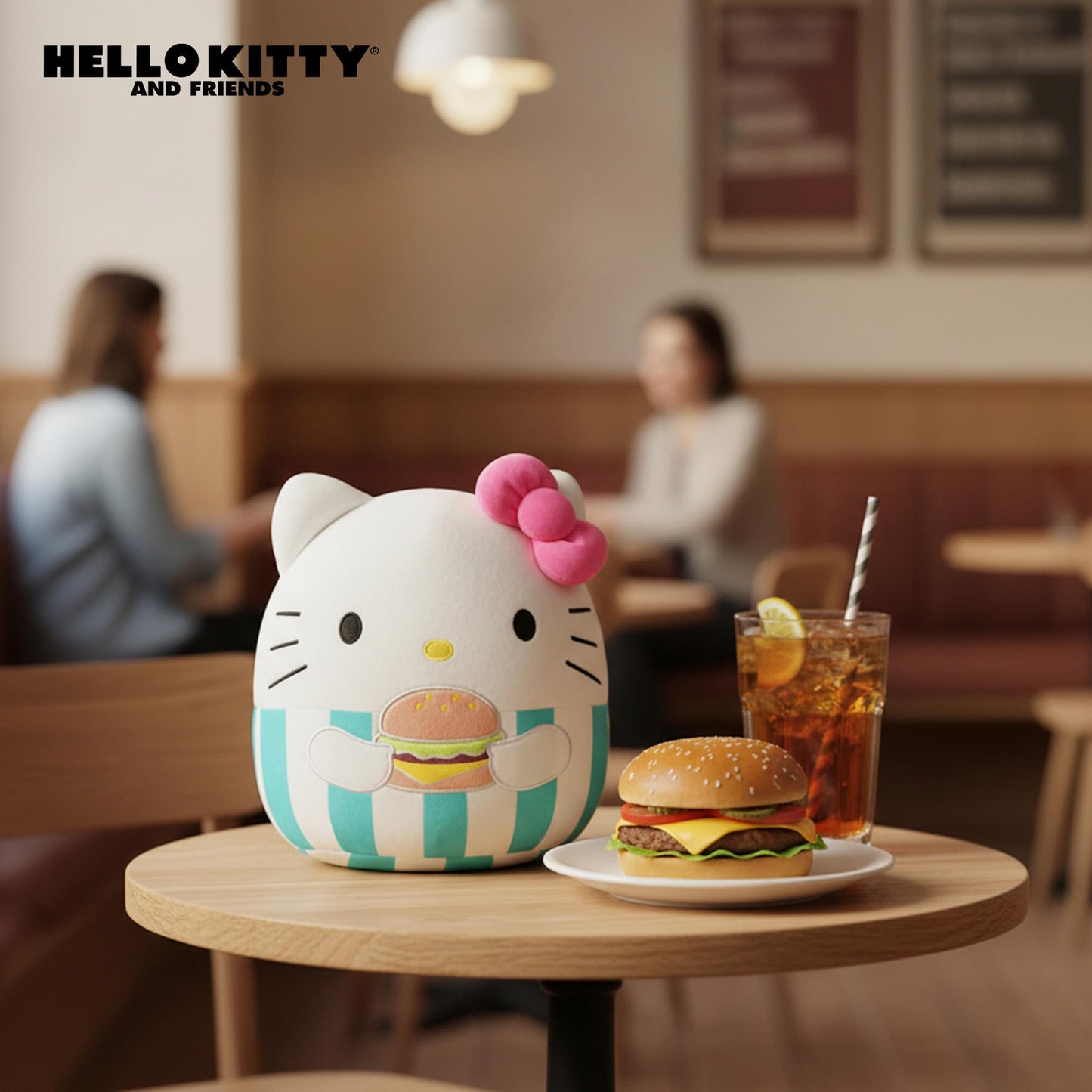 Squishmallows X Sanrio Food 8 Inch Plush | Hello Kitty With Cheeseburger