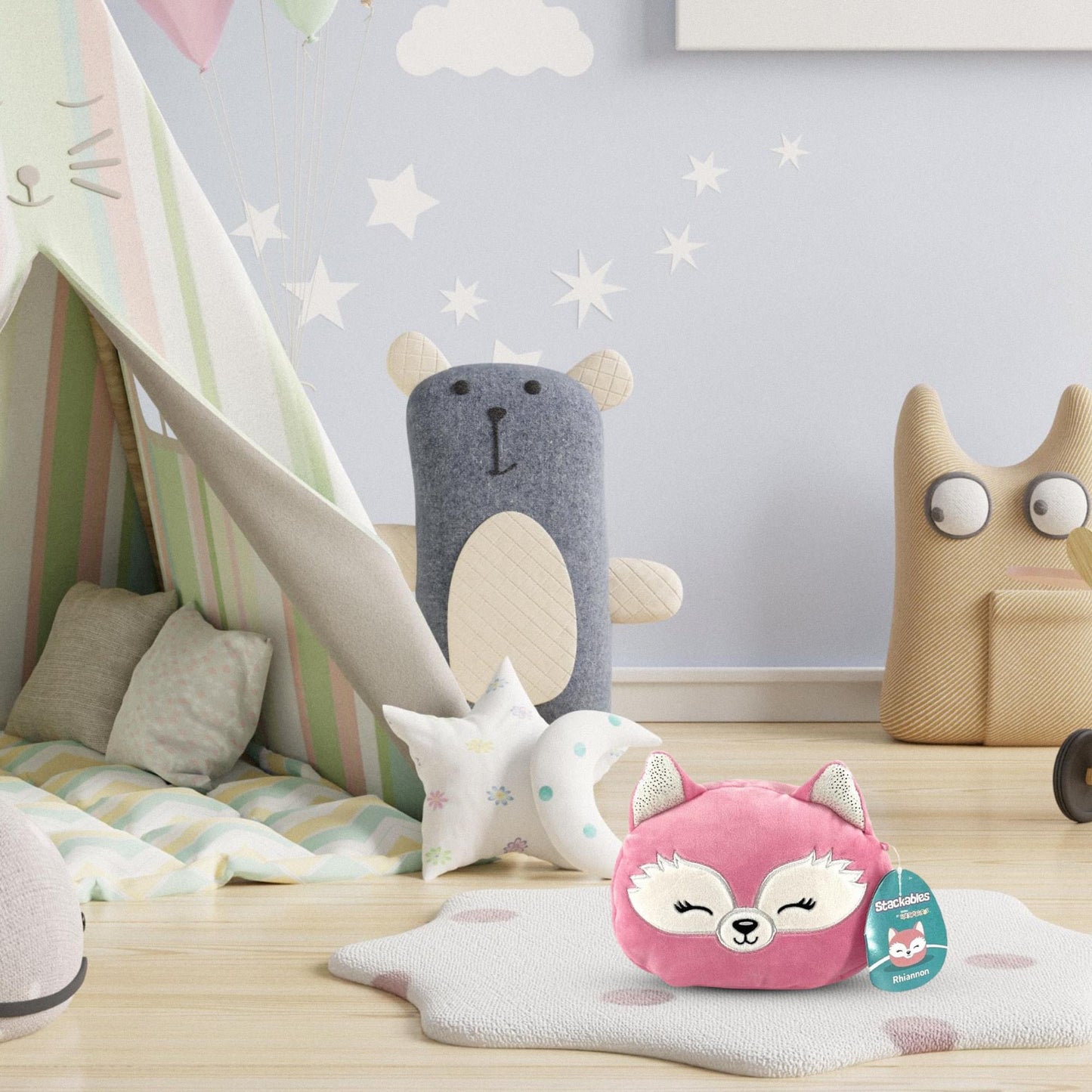 Squishmallow 8 Inch Stackable Plush | Rhiannon the Pink Fox