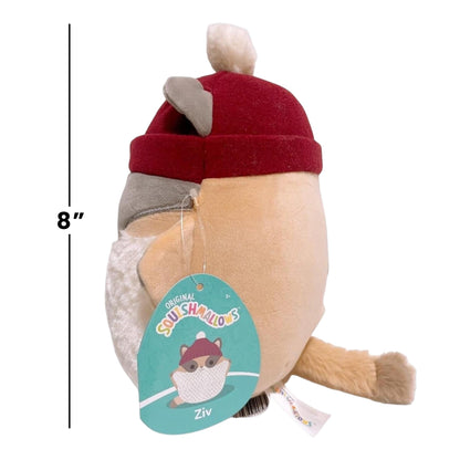 Squishmallow Cozy Squad 8 Inch Plush | Ziv the Sugar Glider with Hat