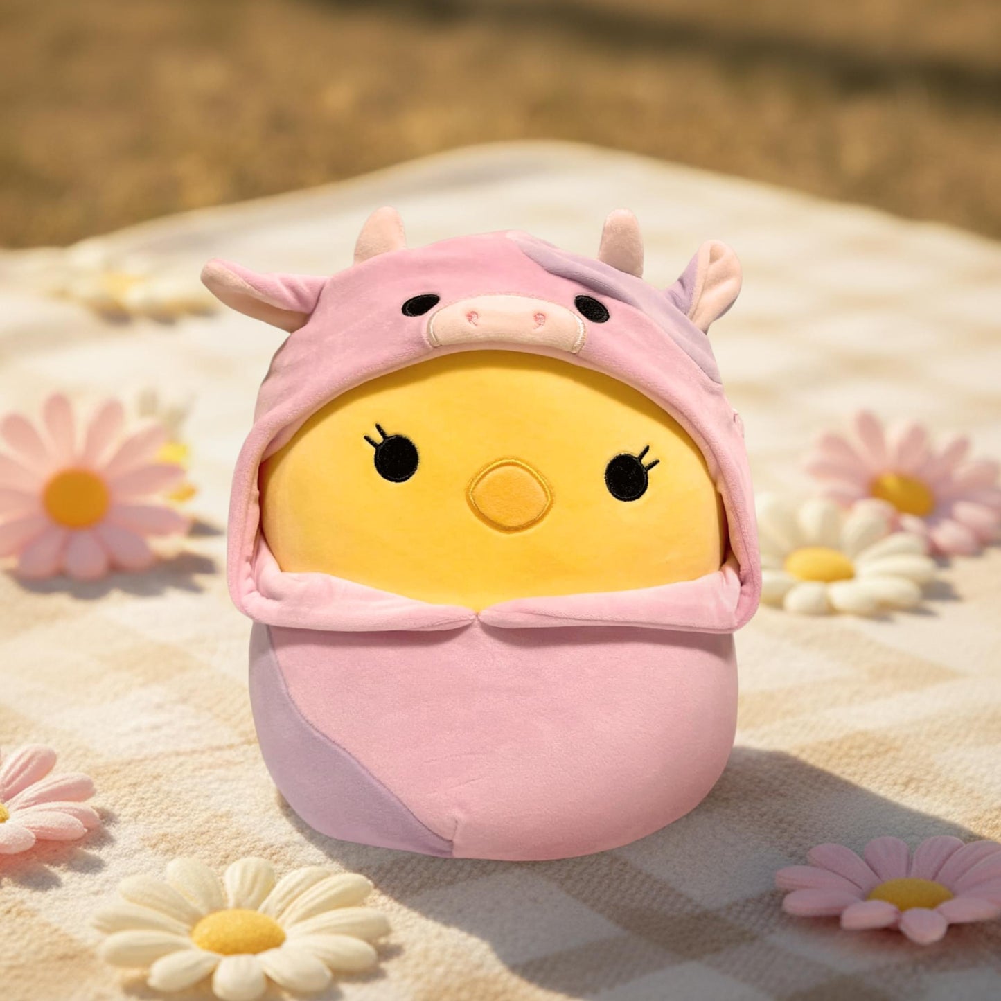 Squishmallows Easter Squad 8 Inch Plush | Aimee The Chick In Cow Outfit