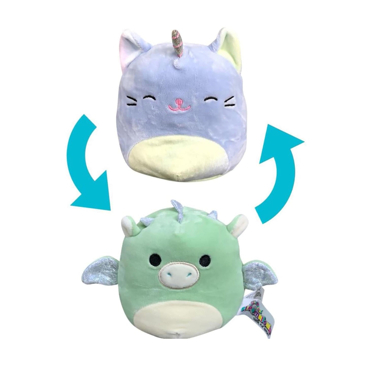 Squishmallow 12 Inch Flip A Mallow Plush | Purple Caticorn / Mint Dragon