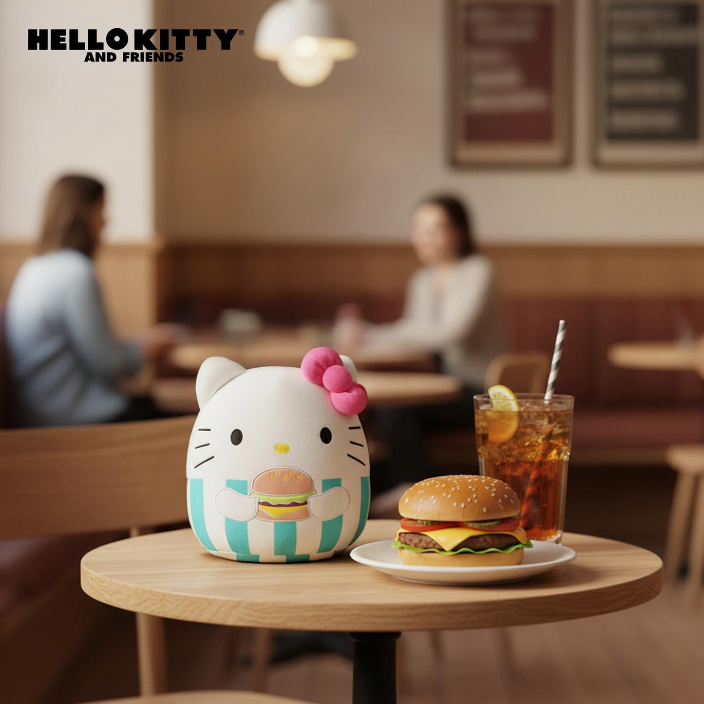 Squishmallows X Sanrio Food 5 Inch Plush | Hello Kitty With Cheeseburger