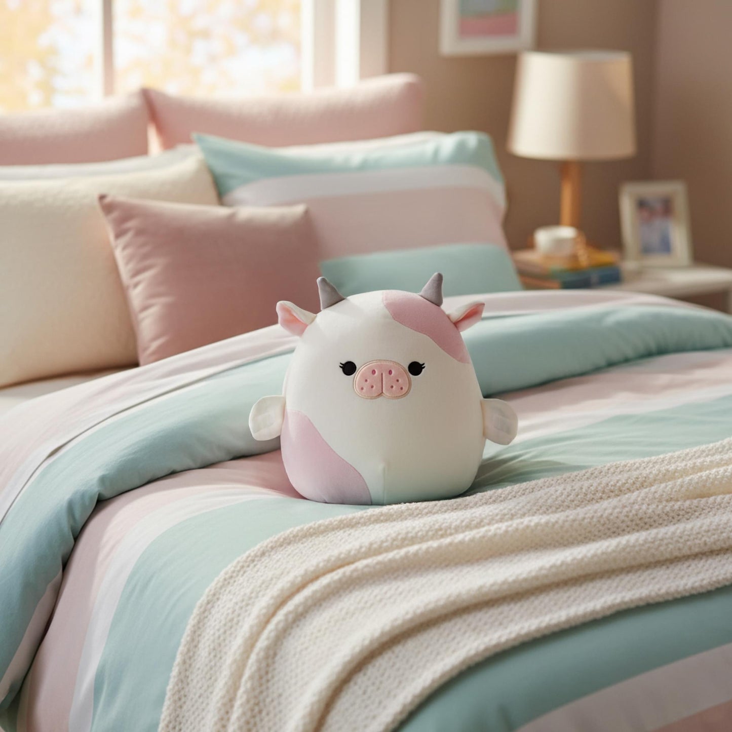 Squishmallows Sea Life 8 Inch Plush | Malia White With Pink Sea Cow