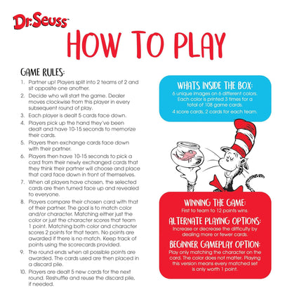 Dr. Seuss The Cat In The Hat Memory Master Card Game
