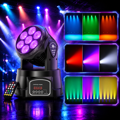 KTVLIGHTS 6 RGBW LED Stage Wash Light Moving Head for DJ Events - P9