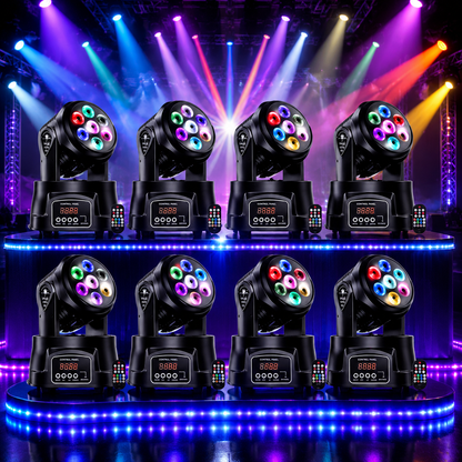 KTVLIGHTS 6 RGBW LED Stage Wash Light Moving Head for DJ Events - P9