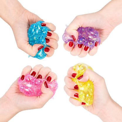 Glitter Cat Paw 3-Inch Squishy Stress Relievers | Set Of 4