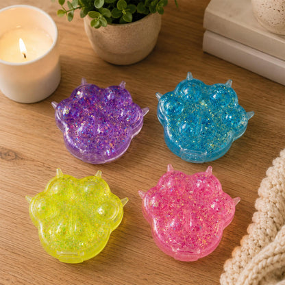 Glitter Cat Paw 3-Inch Squishy Stress Relievers | Set Of 4