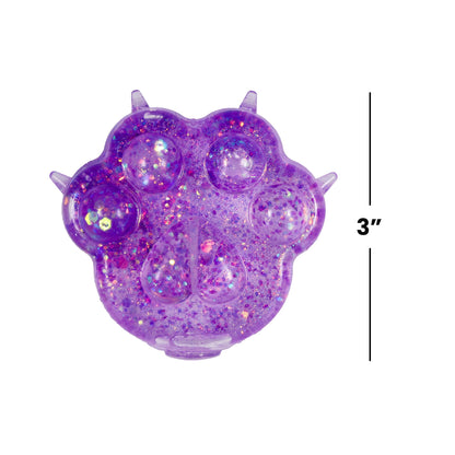 Glitter Cat Paw 3-Inch Squishy Stress Reliever | Purple