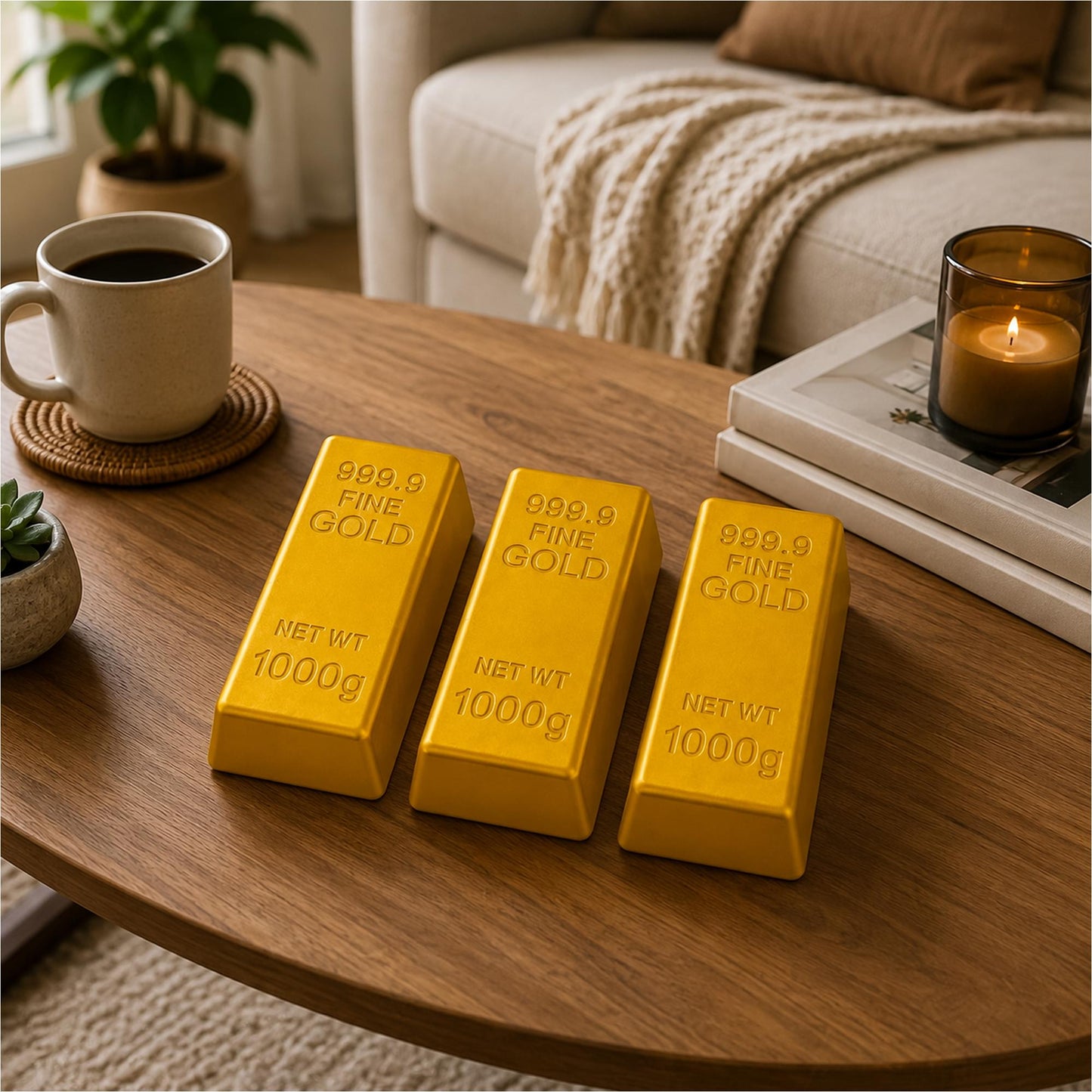 Gold Bar 5-Inch Squishy Stress Relievers | Set Of 3