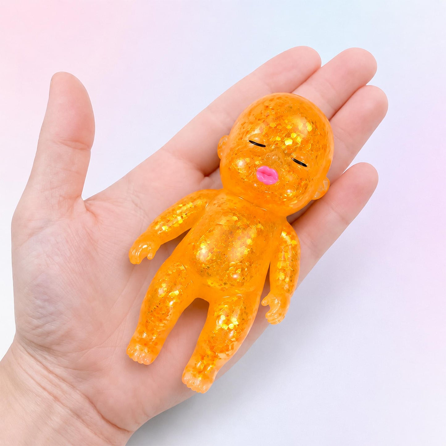Squishy Glitter Baby 4-Inch Stress Reliever | Random Set of 4