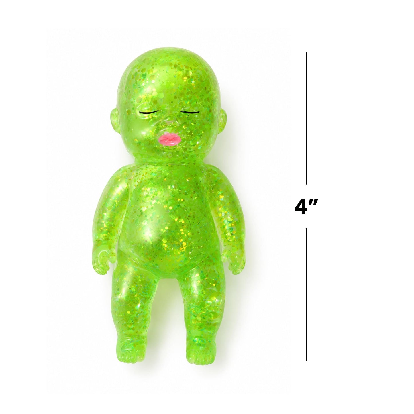 Squishy Glitter Baby 4-Inch Stress Reliever | Green