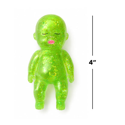Squishy Glitter Baby 4-Inch Stress Reliever | Green