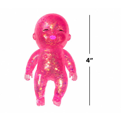 Squishy Glitter Baby 4-Inch Stress Reliever | Pink