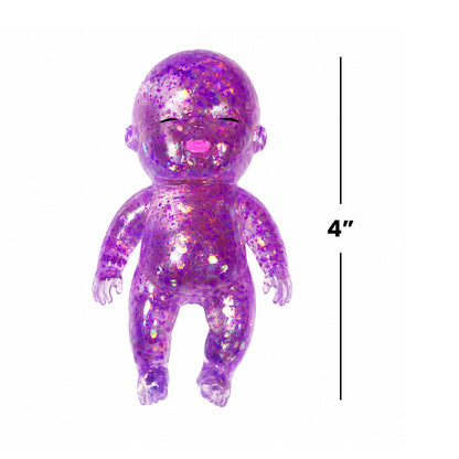 Squishy Glitter Baby 4-Inch Stress Reliever | Purple