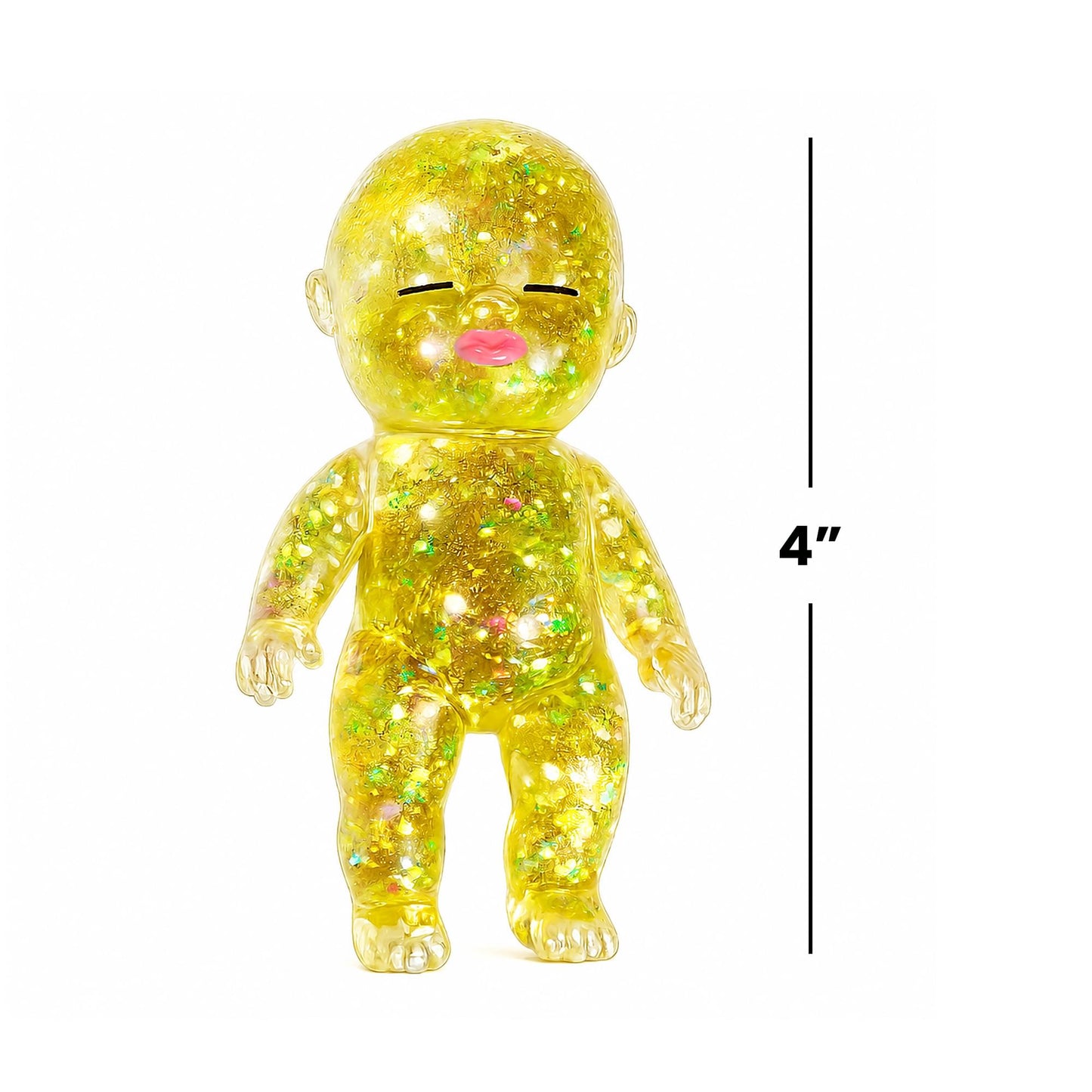 Squishy Glitter Baby 4-Inch Stress Reliever | Yellow