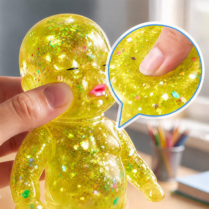 Squishy Glitter Baby 4-Inch Stress Reliever | Yellow