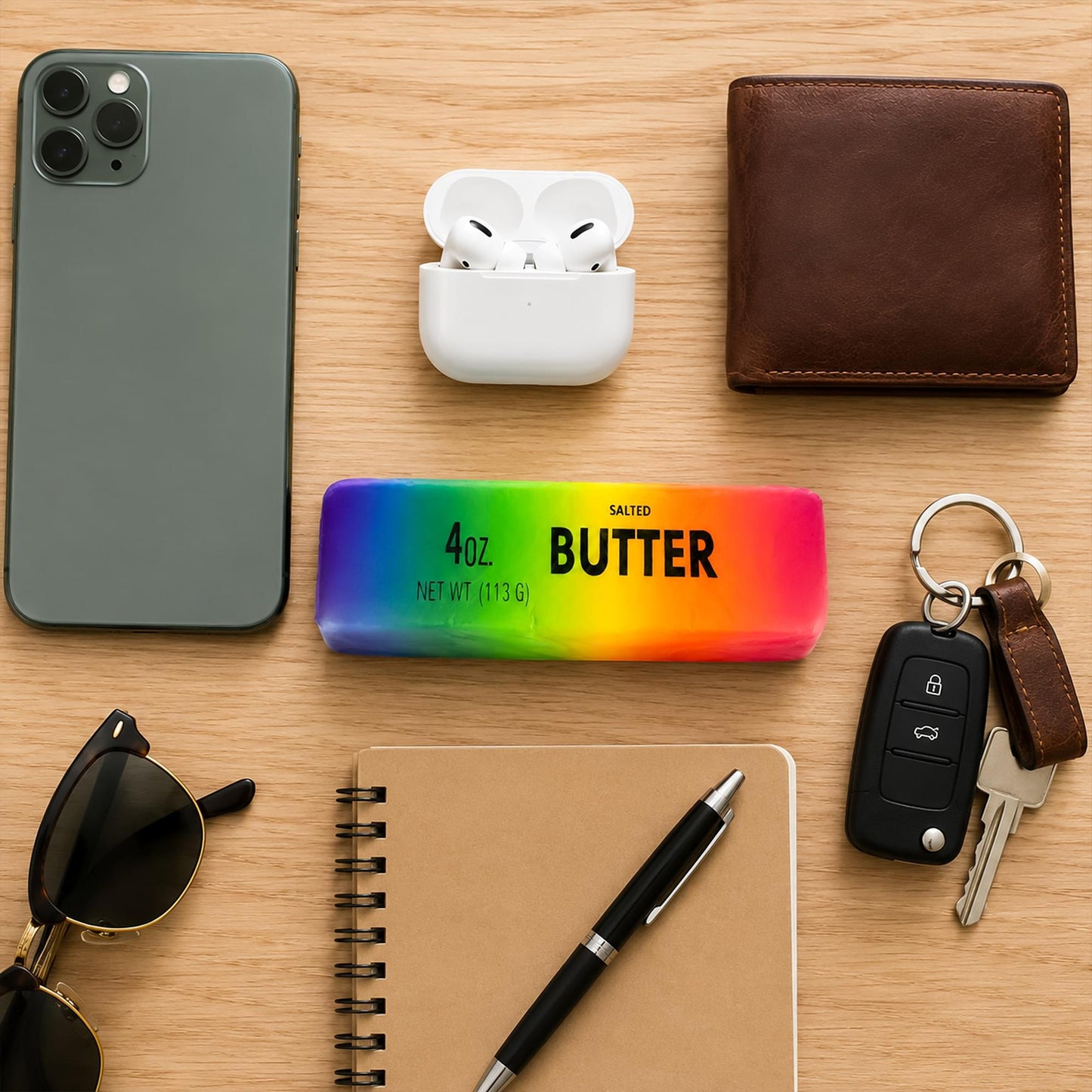 Rainbow Butter Squishy 5-Inch Stress Reliever | Random Set Of 4