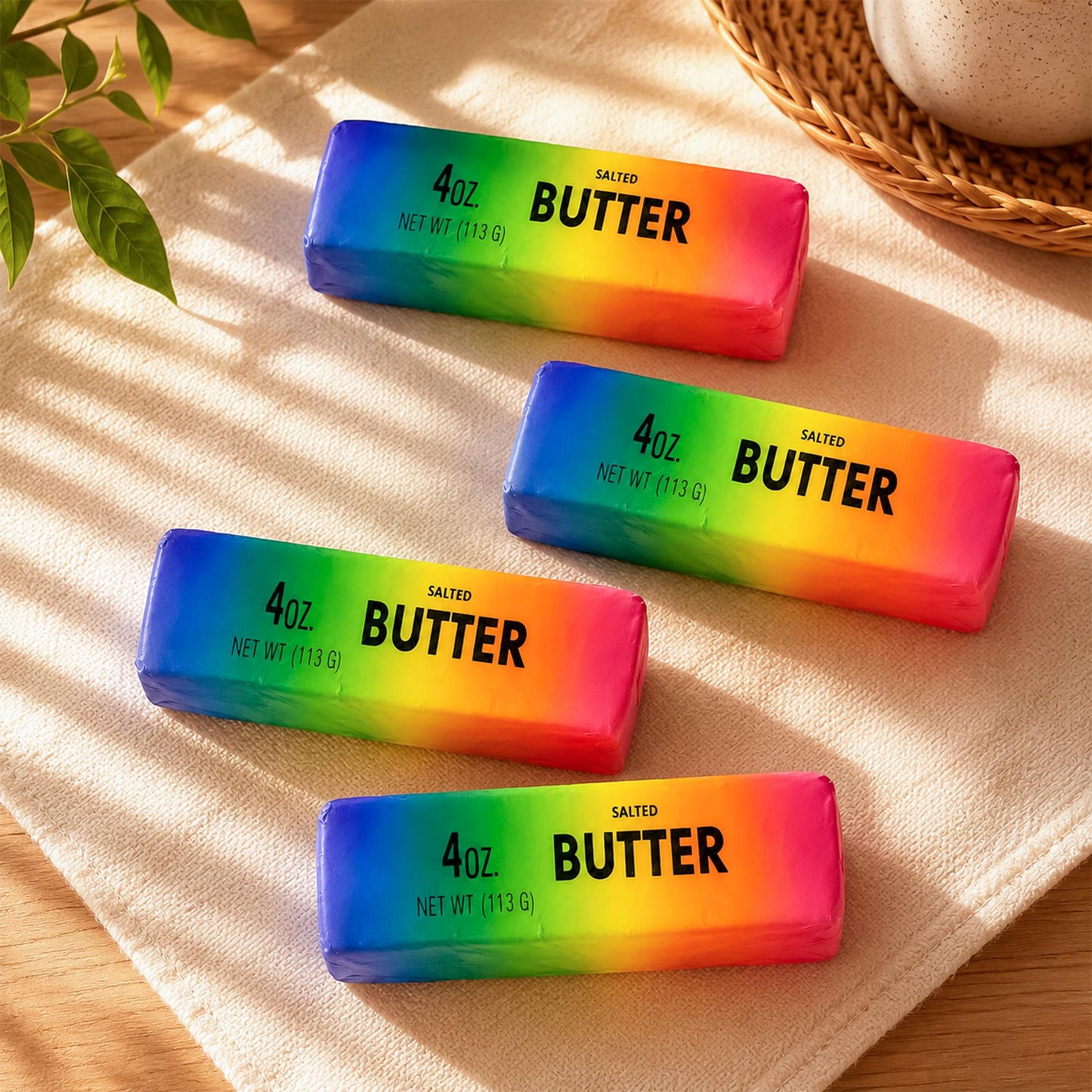 Rainbow Butter Squishy 5-Inch Stress Reliever | Random Set Of 4