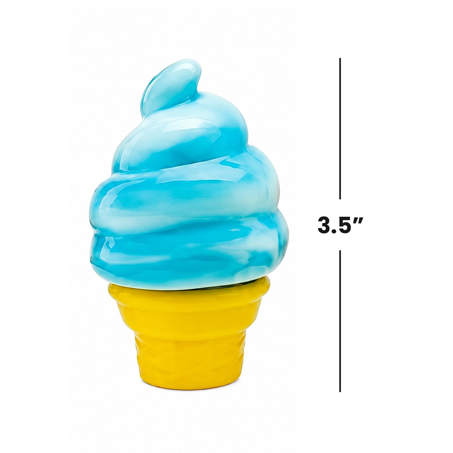 Swirl Ice Cream Cone 3-Inch Squishy Stress Reliever | Blue