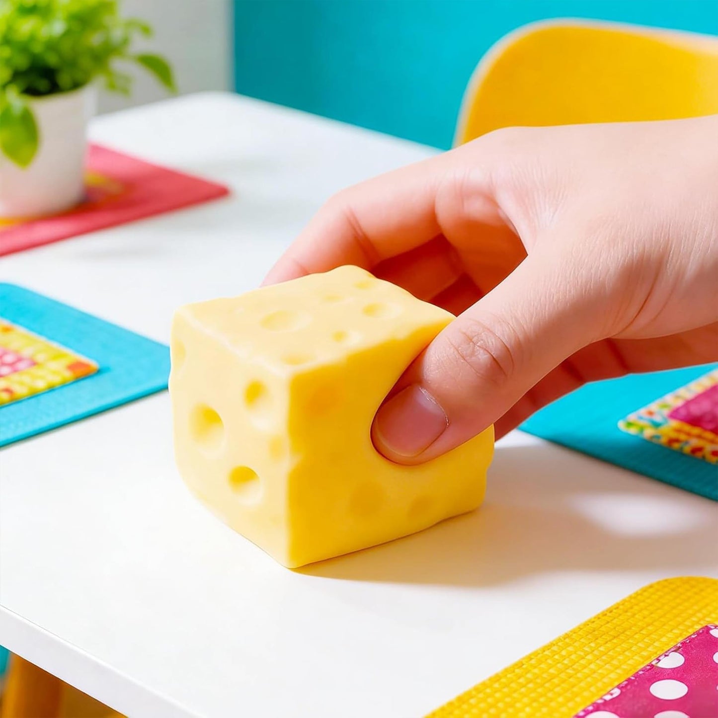 Cheese Squishy 2-Inch Stress Reliever | Set Of 4