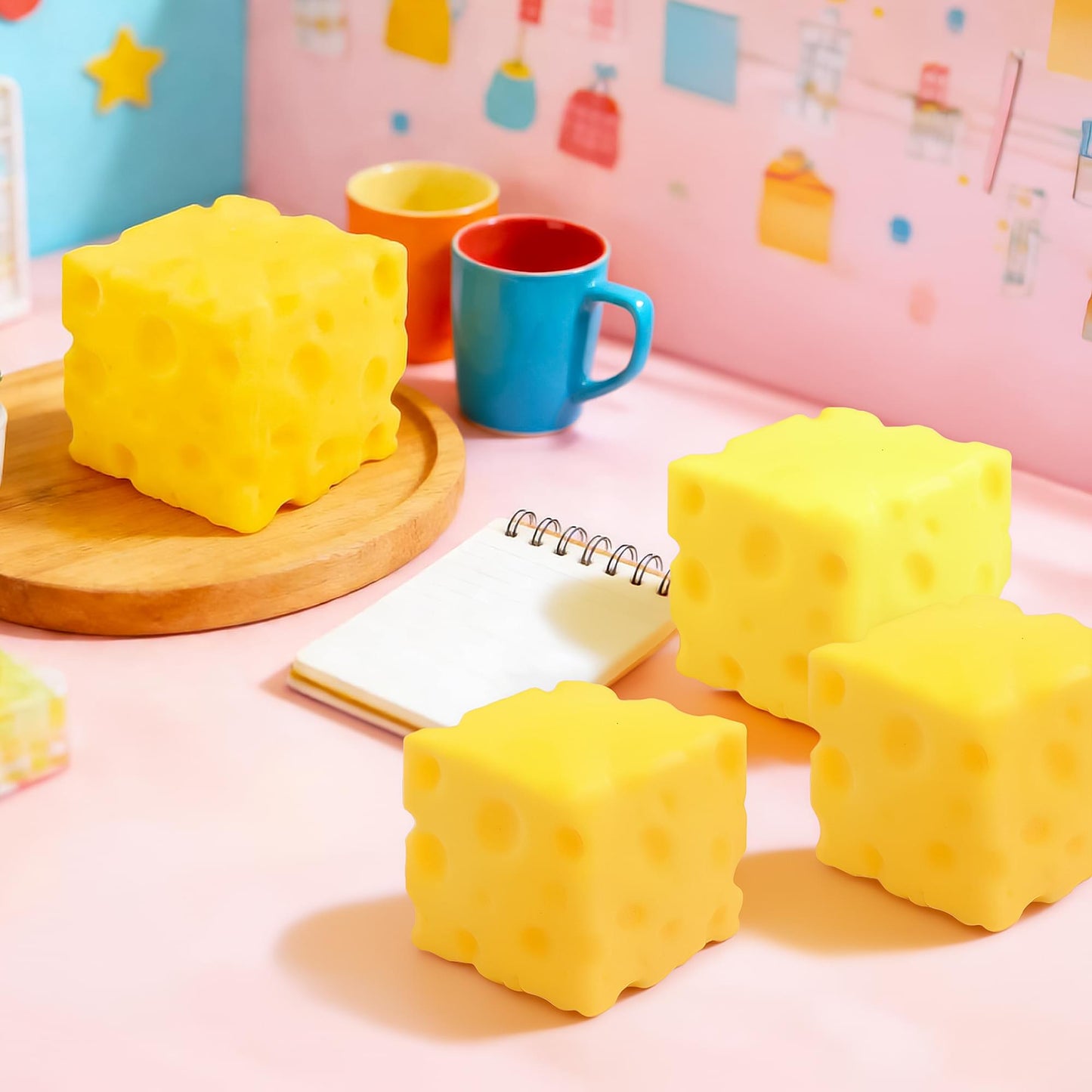 Cheese Squishy 2-Inch Stress Reliever | Set Of 4