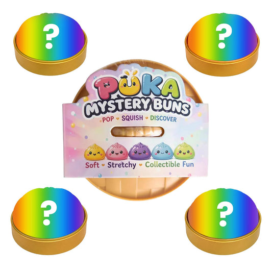 Rainbow Puka Buns 3.5-Inch Mystery Pack Squishy | Random Set Of 4