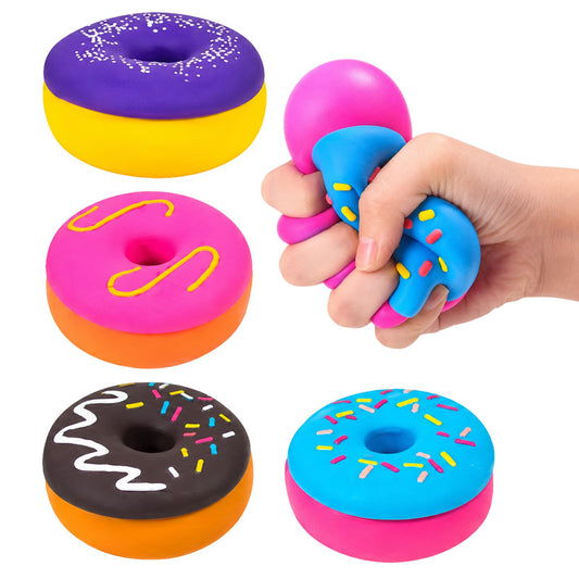 Frosted Donut 3-Inch Squishy Stress Relievers | Set Of 4
