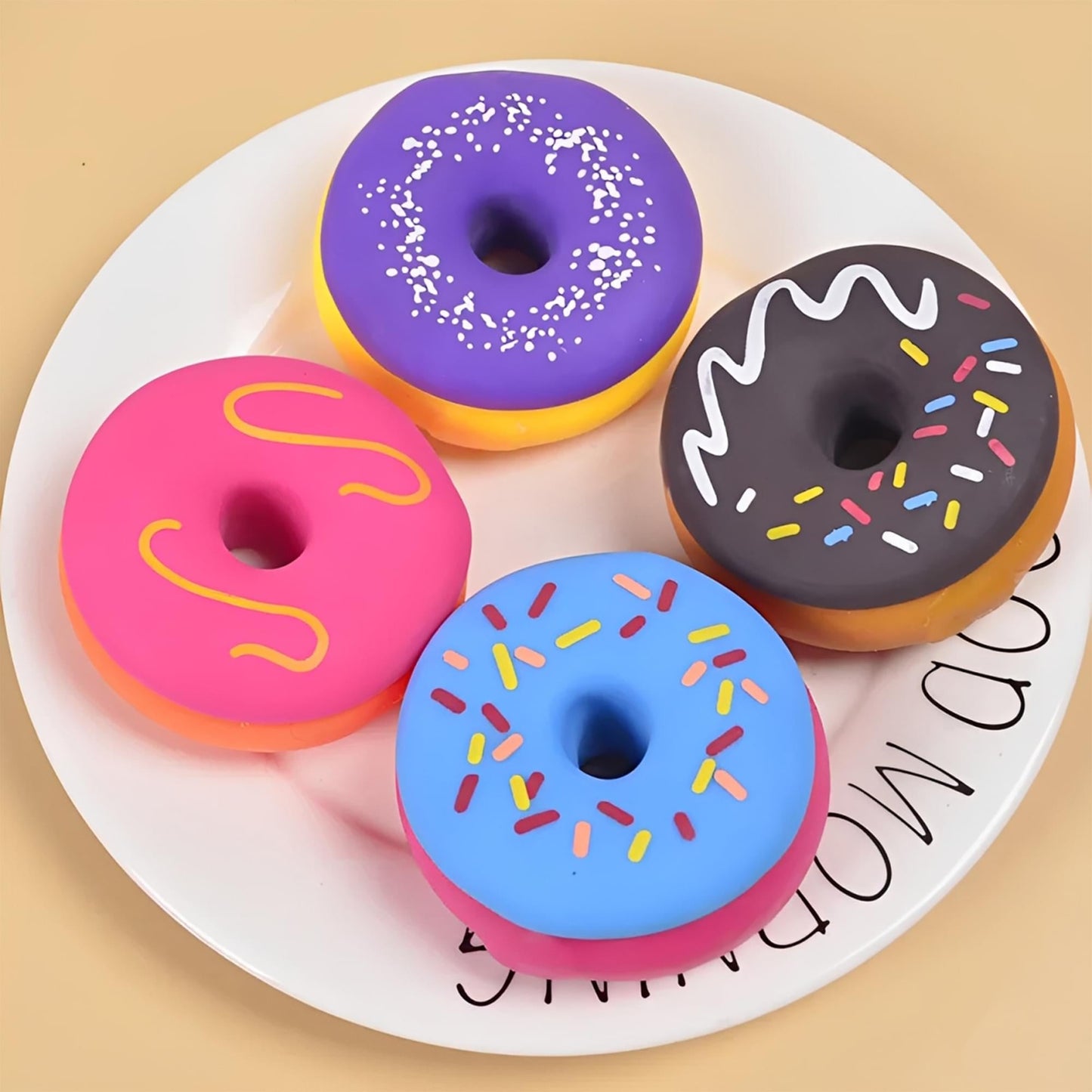 Frosted Donut 3-Inch Squishy Stress Relievers | Set Of 4