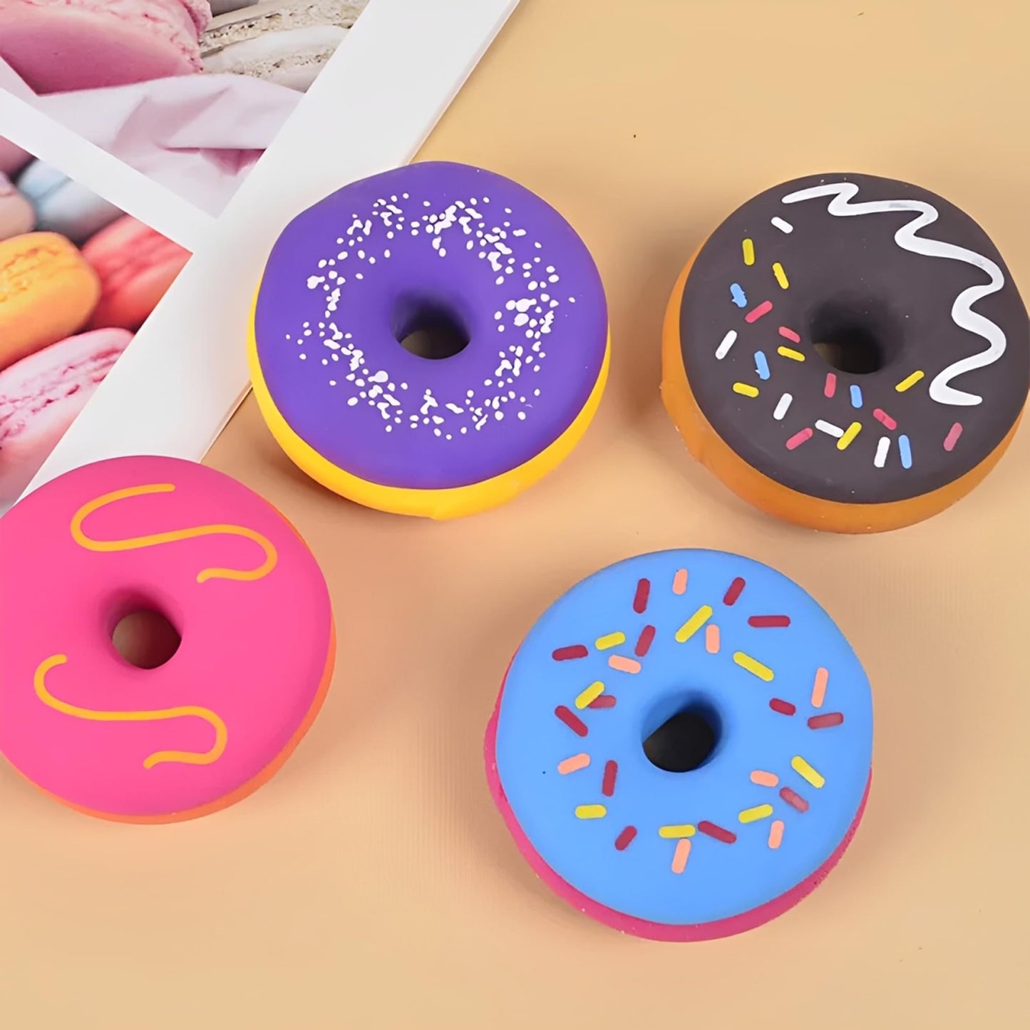 Frosted Donut 3-Inch Squishy Stress Relievers | Set Of 4