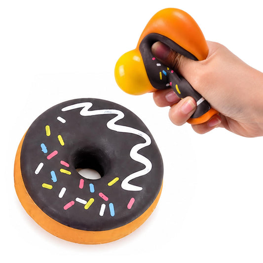 Frosted Donut 3-Inch Squishy Stress Reliever | Brown Frosting