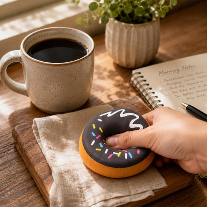 Frosted Donut 3-Inch Squishy Stress Reliever | Brown Frosting