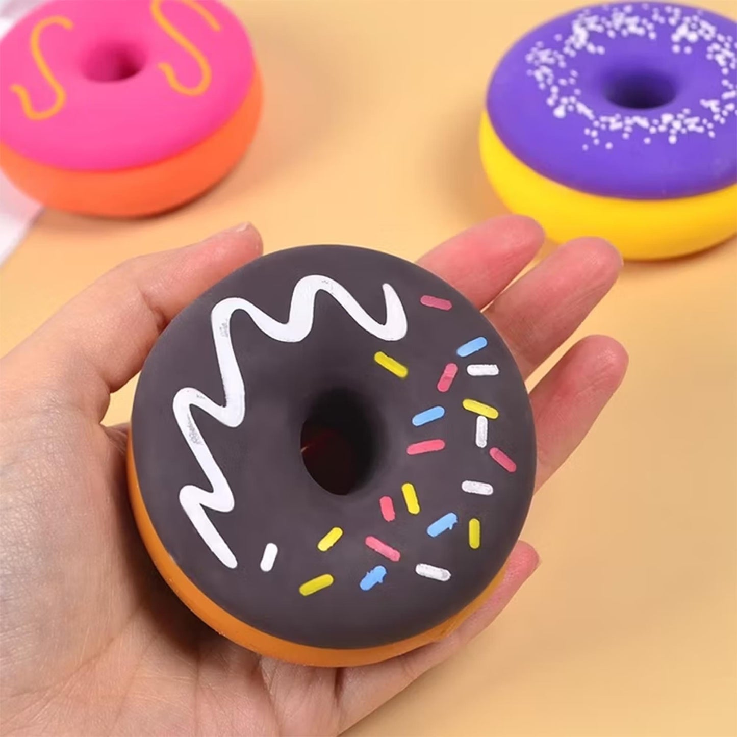 Frosted Donut 3-Inch Squishy Stress Reliever | Brown Frosting