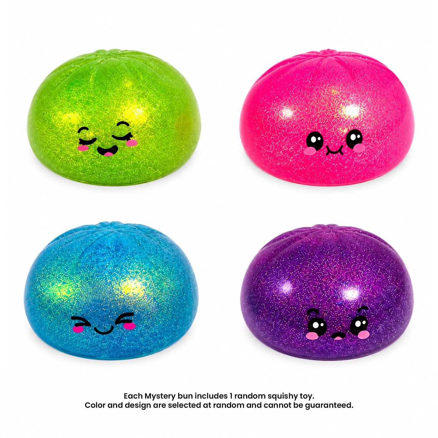 Glitter Puka Buns 3.5-Inch Mystery Pack Squishy | Random Set Of 4