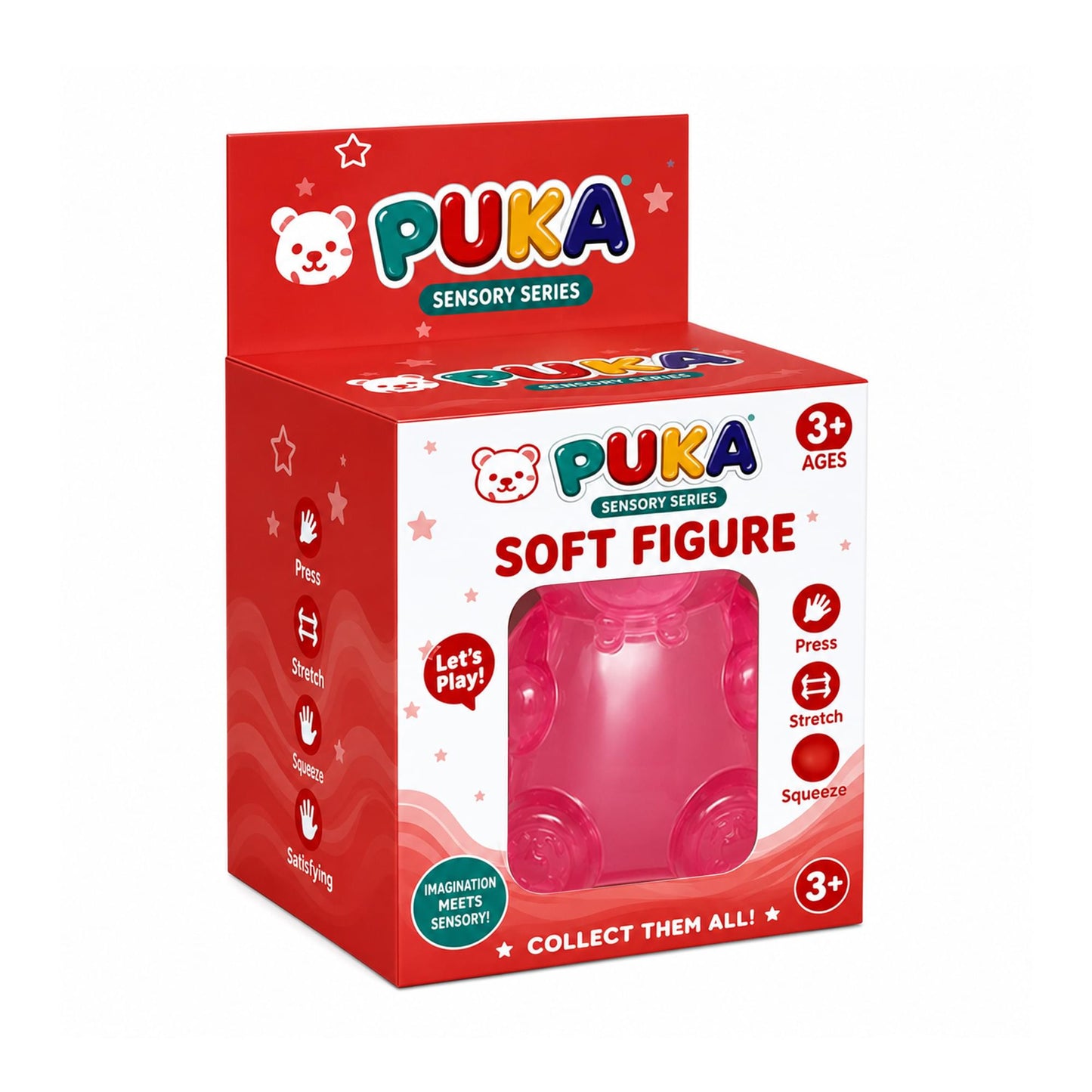 Bear 3-Inch Squishy Stress Reliever | Pink