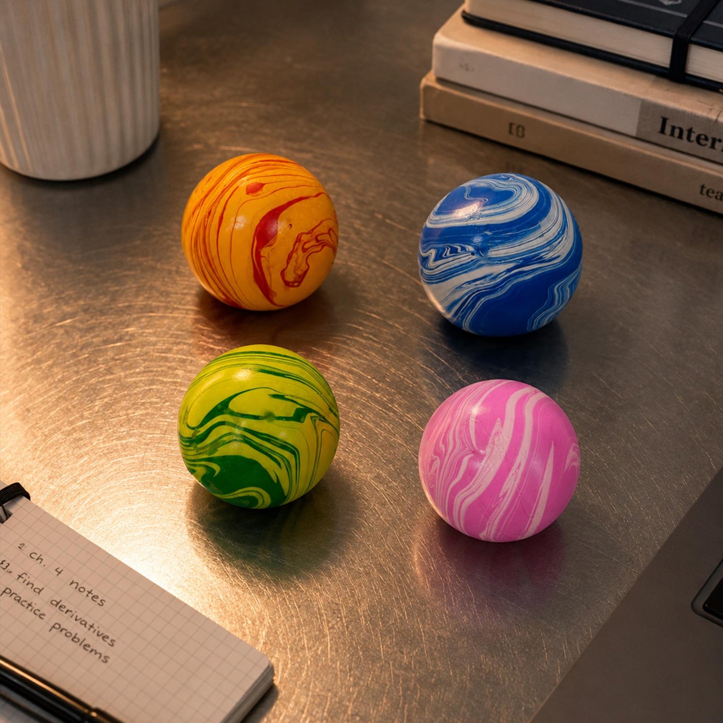 Marble Swirl Orb 2-Inch Squishy Stress Relievers | Set Of 4